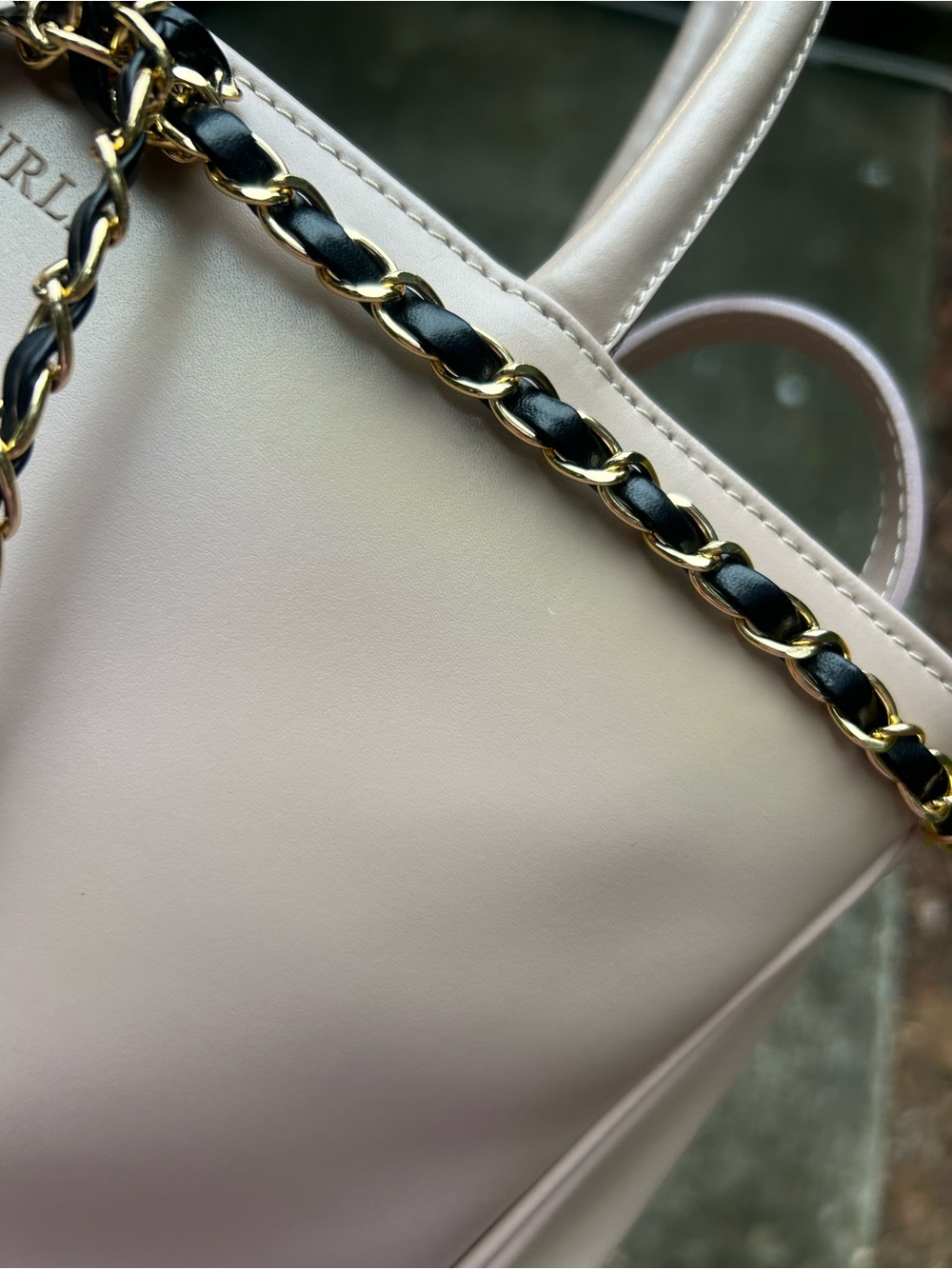 Furla Blush Pink Leather Tote Crossbody Bag Chain Detail Dust Bag - Read Details - Picture 4 of 15